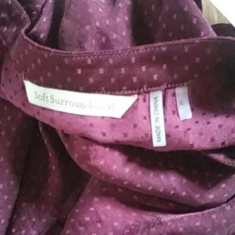 Soft Surroundings Chateau Burgundy Shirt Size L